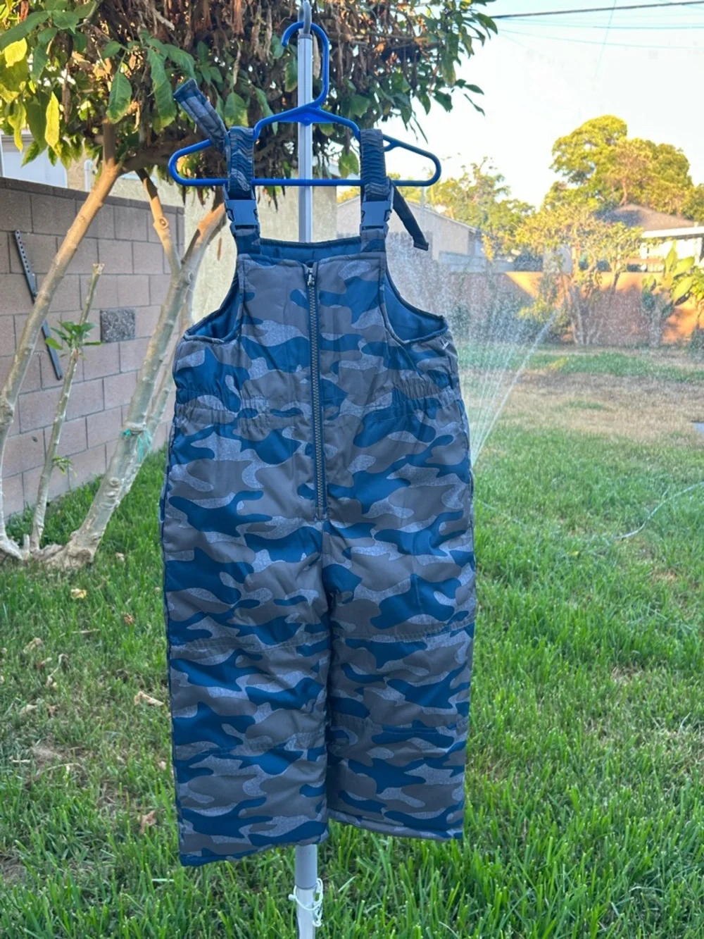 OshKosh B'gosh Blue & Gray Camo Snow Overalls